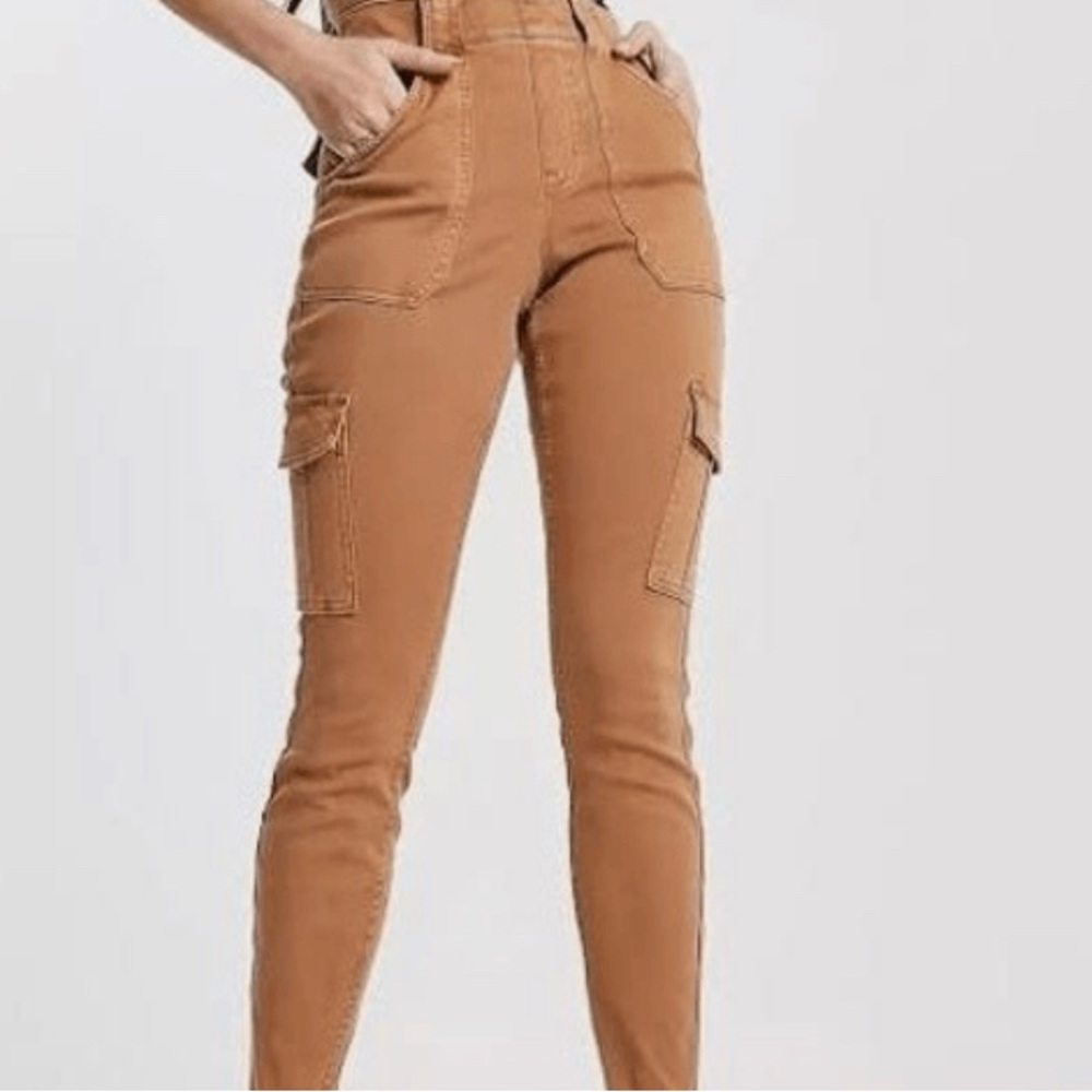 SPANX Tan Ankle Cargo Pants